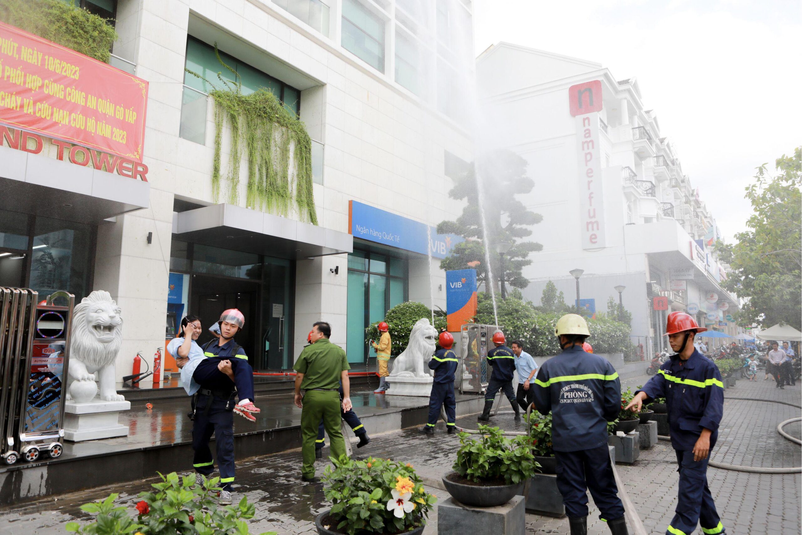 CITYLAND PHỐI HỢP CÙNG CÔNG AN QUẬN GÒ VẤP TỔ CHỨC DIỄN TẬP PHƯƠNG ÁN CHỮA CHÁY VÀ CỨU NẠN, CỨU HỘ NĂM 2023